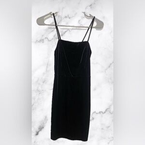 Black velvet cocktail dress